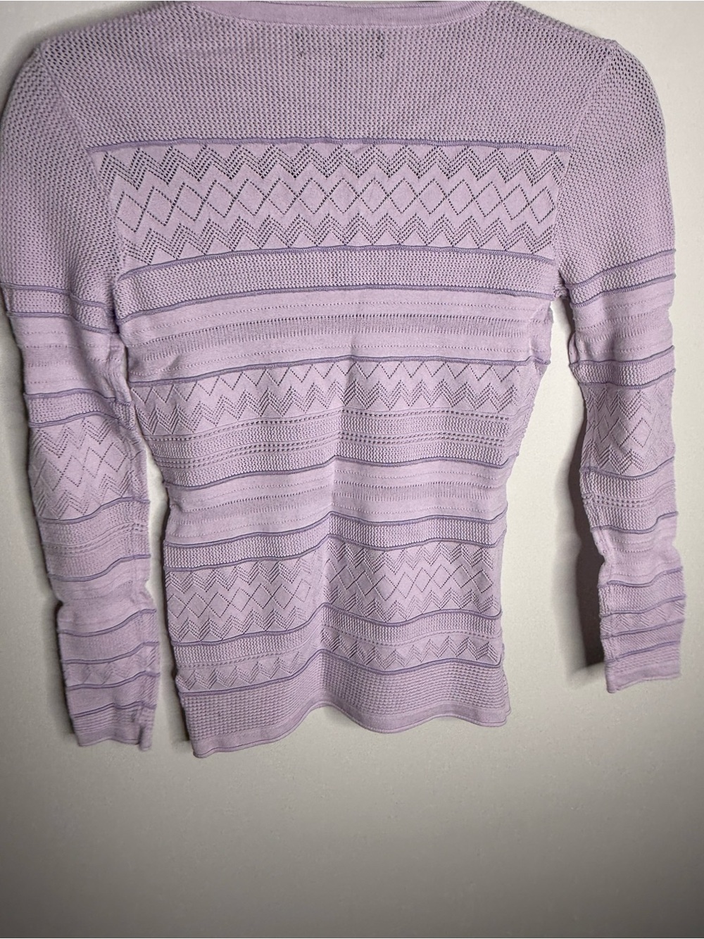 Banana Republic Lavender Pointelle Knit Long Sleeve Top size small - Picture 7 of 8